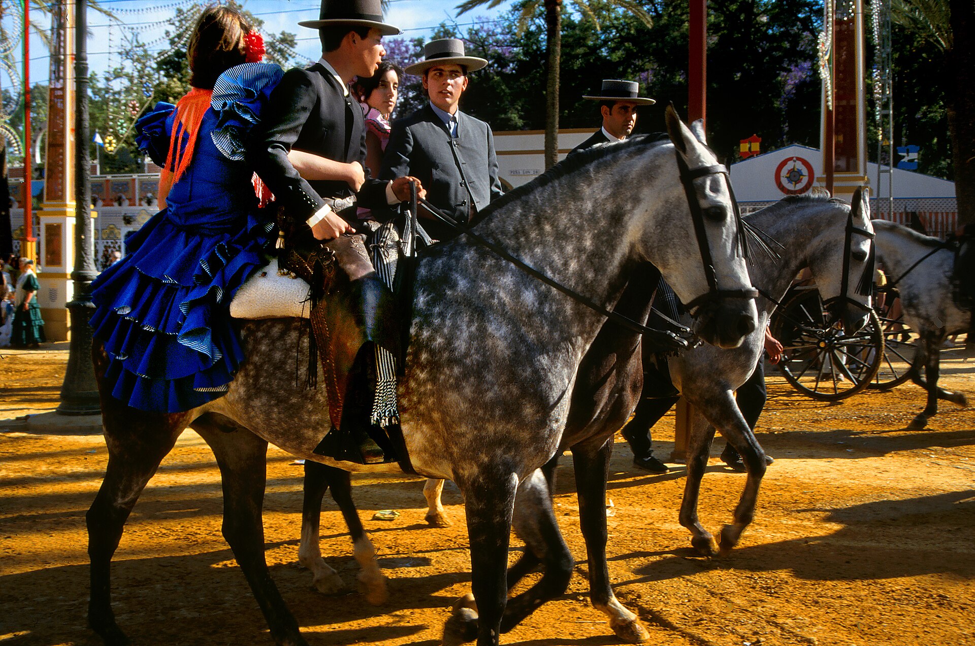 Jinetes durante la Feria del Caballo de Jerez